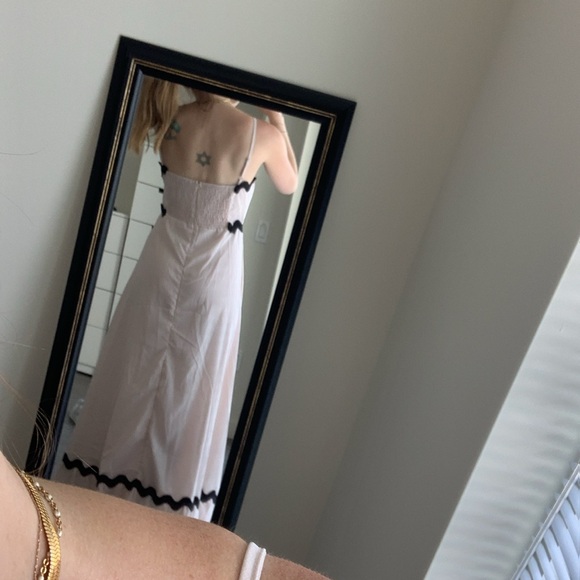 Ivory cream and black scalloped maxi summer dress - Picture 2 of 3